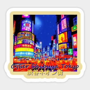 Japan Cyber Shibuya Tokyo by Kana Kanjin Sticker